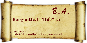 Bergenthal Alóma névjegykártya
